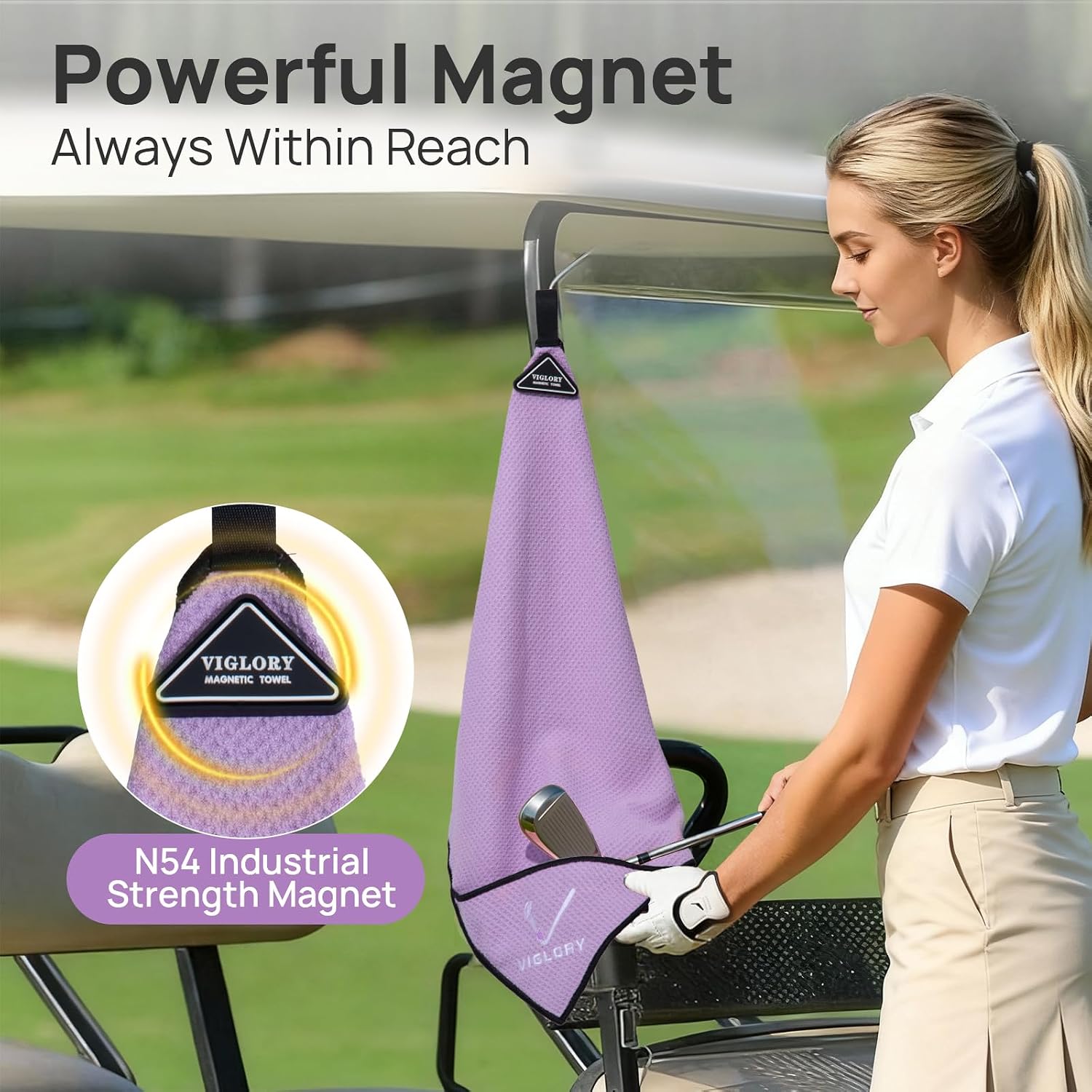 Magnetic Golf Towel – 18" x 18" Microfiber