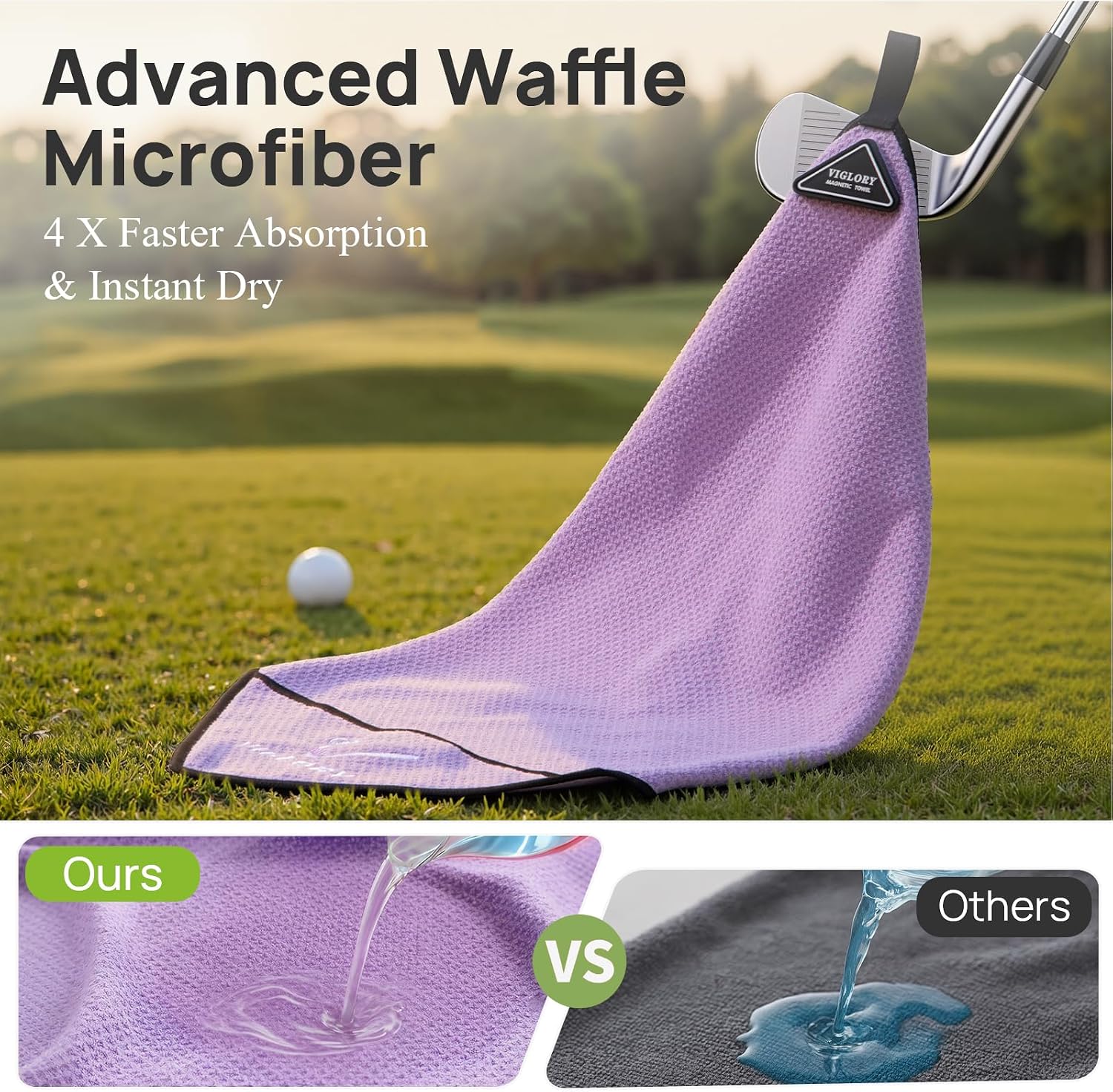 Magnetic Golf Towel – 18" x 18" Microfiber