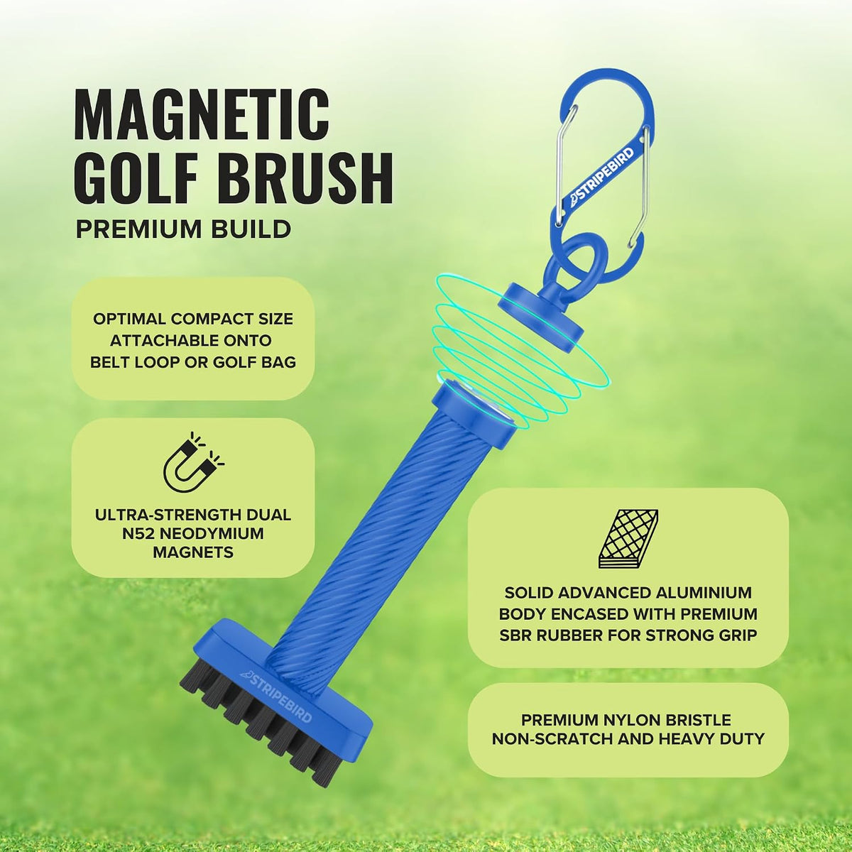 Magnetic Golf Club Brush – Detachable
