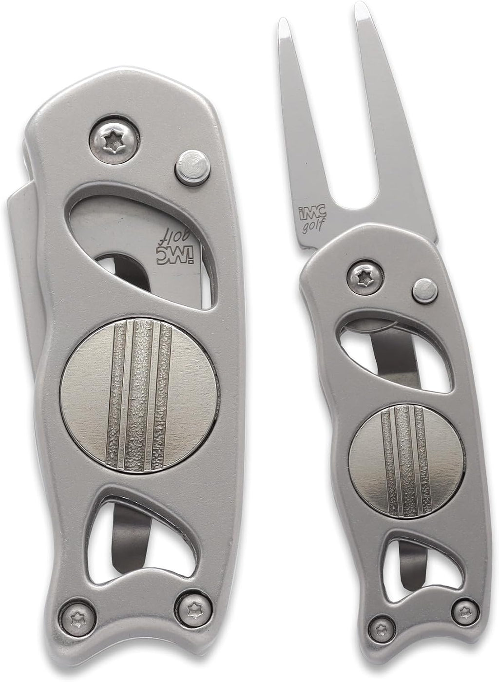 Switchblade Steel Golf Divot Repair Tool & Ball Markers