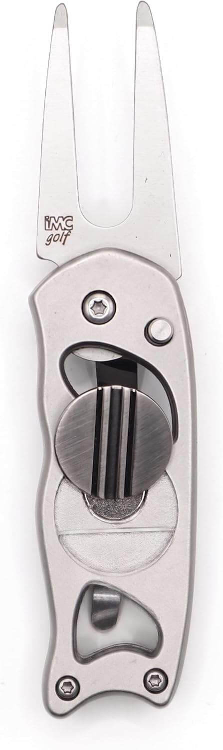 Switchblade Steel Golf Divot Repair Tool & Ball Markers