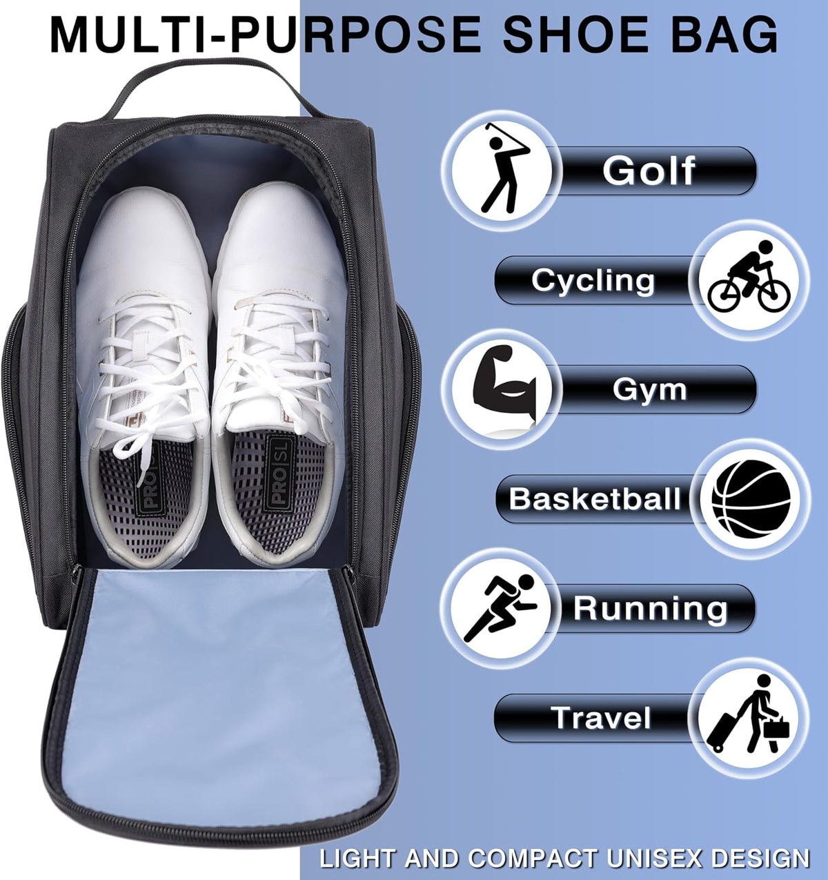 Golf Shoe Bag – Padded with Accessory Pocket